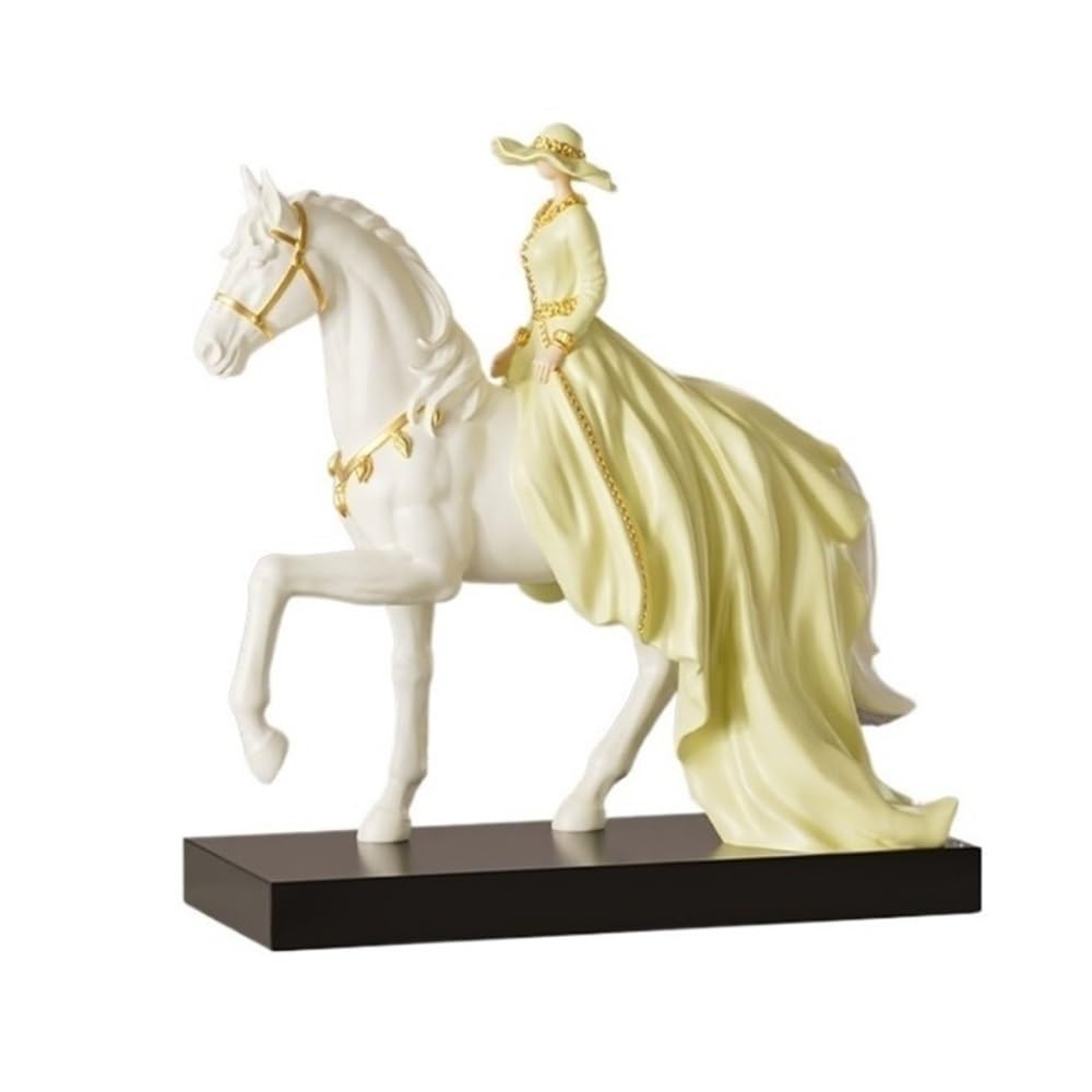 zhuyanbo007 Desk Statue, Light Luxury Horse Riding Figure Art Ornaments Creative Resin Sculpture Office Study Living Room Decoration