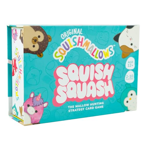 Ideal | Squishmallows Squish Squash Card Game | The Squishmallows hunting, strategy card game | Strategy Card Game | For 2-10 Players | Ages 12+