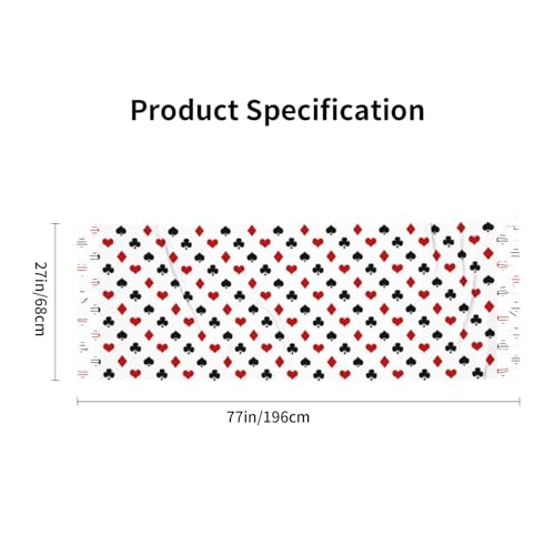 Poker Theme Playing Card Theme 71 Inch Extra Long Plaid Faux Cashmere Scarf: Soft, Lightweight & Warm Shawl Wrap With Fringe - All Seasons Accessor2