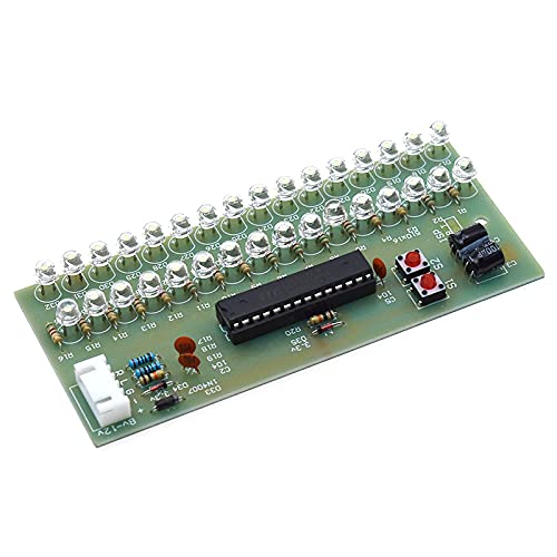 MCU Adjustable Display Pattern LED VU Meter Level Indicator 16 LED Dual Channel (Three-Color Mixed)