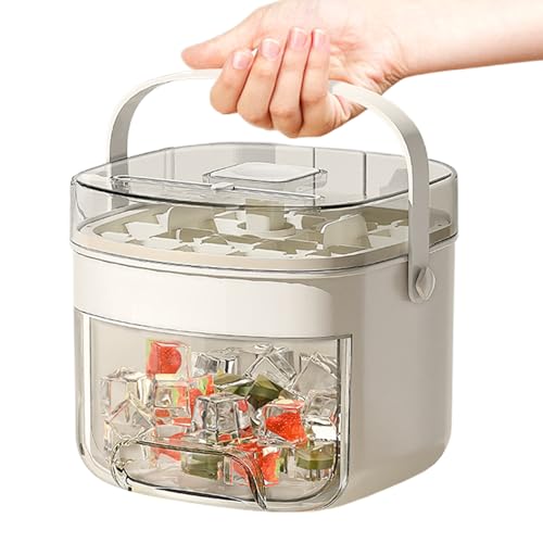 Bandejas de hielo, contenedor para congelador, 4.72 pulgadas, moldes portátiles de 200 ml de fácil liberación con asa, máquina de hielo reutilizable para cócteles, al aire libre, camping, viajes