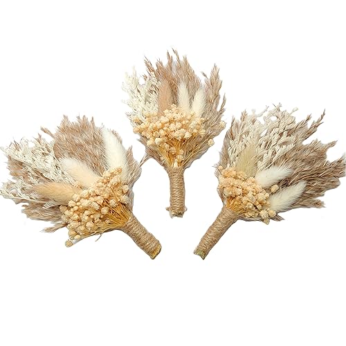 YYUENG TAK (Originalfarbe) Boho Ansteckblume Boutonniere 3 Stk., Hochzeit...