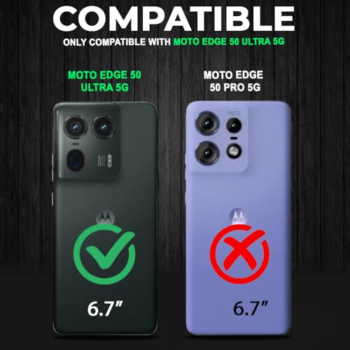 Image of AESTMO Moto Edge 50 Ultra 5G Back Cover | 360 Protection | Crystal Clear Hard Back Transparent | Bumper Case for Moto Edge 50 Ultra 5G (PC+TPU, Black Bumper)