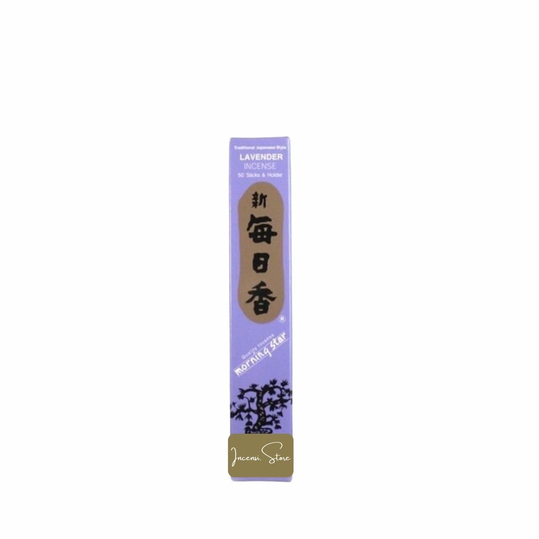 Morning Star Incenso Giapponese Alla Lavanda – 50 Bastoncini Con Supporto Incluso