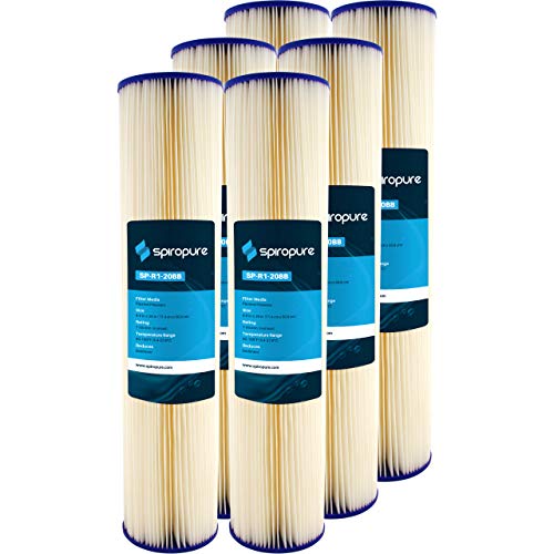 SpiroPure SP-R1-20BB 20x4.5 1 Micron Sediment Water Filter SPC-45-2001, 6PK