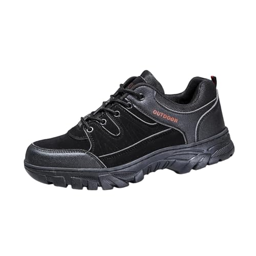 Chaussures de randonnée décontractées homme grande taille en PU à lacets