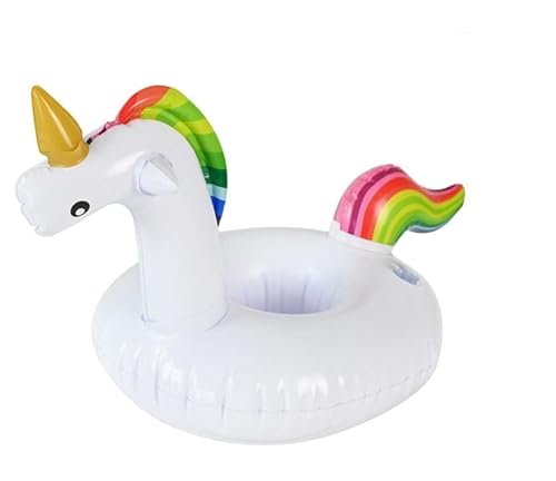 Bargain Wells Aufblasbarer Einhorn-Whirlpool-Getränkehalter (mit Ohren)