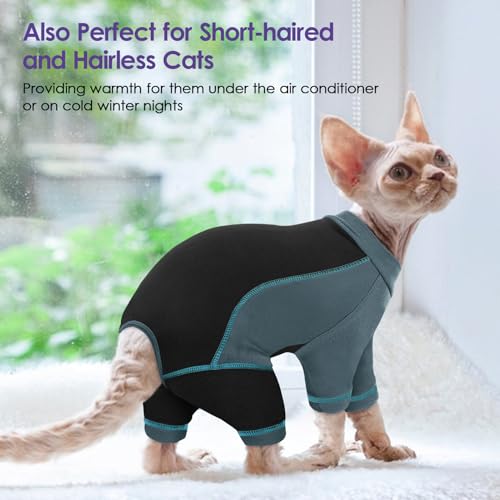 Pijama de gato para evitar el pelo pegajoso en el sofá de casa 8