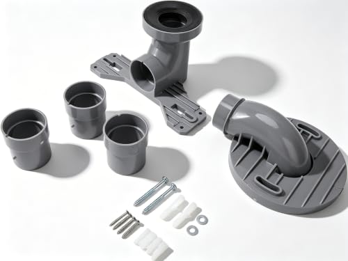Offset Toilet Flange Extender, Thickened PP Toilet Shifter & Rubber Sealing Siphon Connector, Pipe Flange Adapter, for Toilet Sewage Pipe Installation