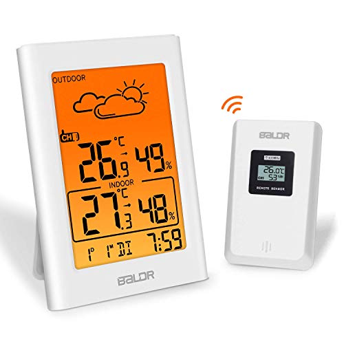 zknen Wetterstation Funk mit Außensensor,Digitales Thermometer Hygrometer