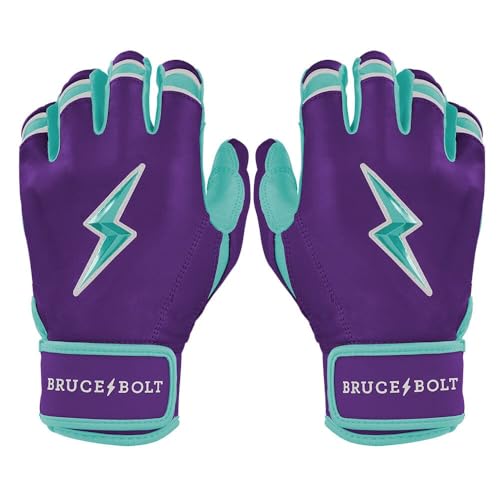 BRUCE BOLT Bear Series Short Cuff Batting Gloves - Bear Mayer Collection - KM Purple - Youth Medium