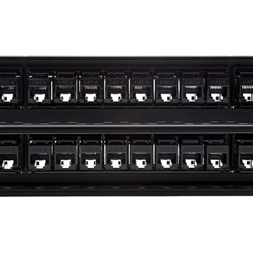 Panel de Conexión CAT6 de 48 Puertos RJ45, Distribuidor de Cable de Red Ethernet 5