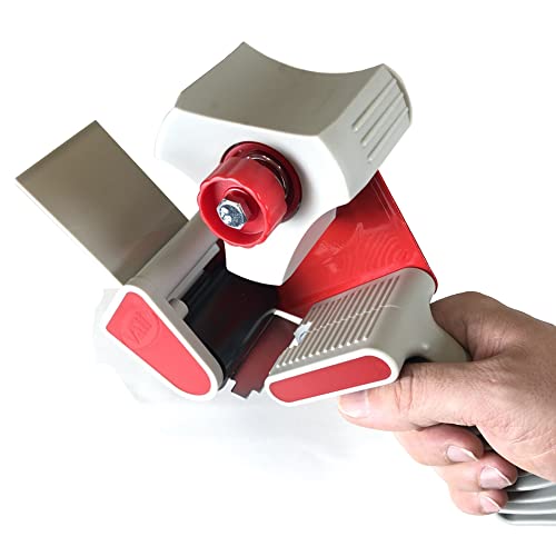 PAMPOLS Industriële plakbanddispenser voor het verpakken met plakband, machine voor het verlijmen van dozen met rem, container voor verpakkingen en verhuizingen, zeer eenvoudig te bedienen, breedte 50