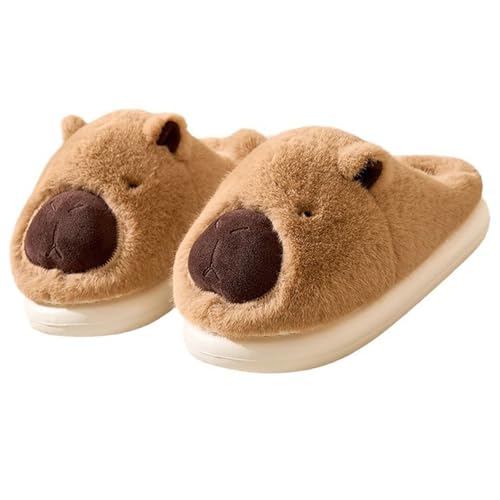 House Slippers for Women, Fluffy Slipper for Adults with Capybara Cow Dog Reindeer, Fuzzy Cute Cartoon Animal House Shoes, Soft Cozy Kawaii Winter Bedroom Slides with Memory Foam