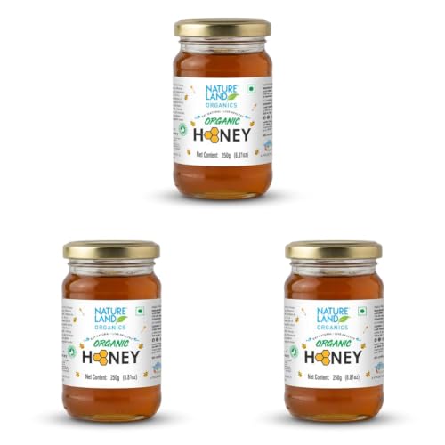 Image of Natureland Organics Honey 250 Gm - Pure - Natural - Organic Food (Pack of 3)