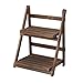 HIMM Support de Fleurs Pliantes en Bois Massif de Balcon, Rack de Rangement Succulent à 2 Couches, Porte-Pot Anti-Corrosion intérieure et extérieure