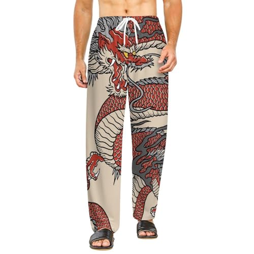 Vêtements de nuit pantalon de détente avec poches rouge pour femme taille S