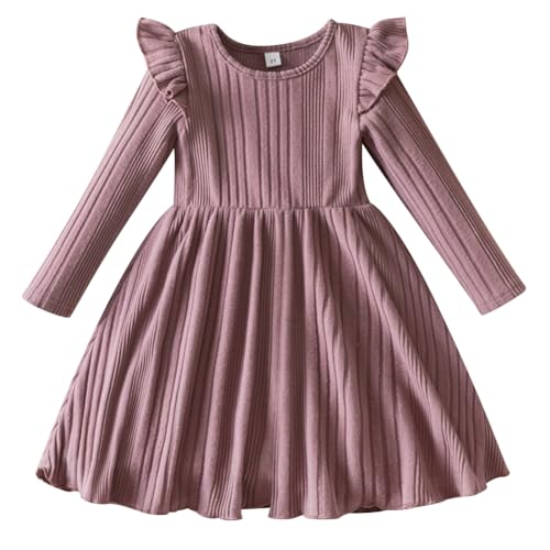 Robe de princesse pour fille en tricot de qualité supérieure aux détails de volants soignés