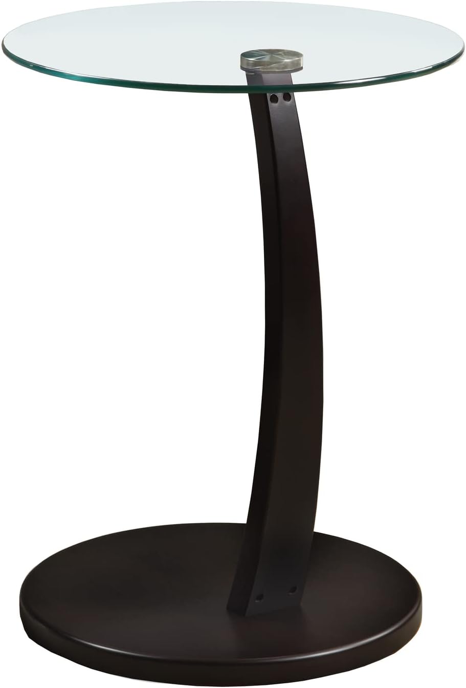 ACCENT TABLE - CAPPUCCINO BENTWOOD WITH TEMPERED GLASS (900256)