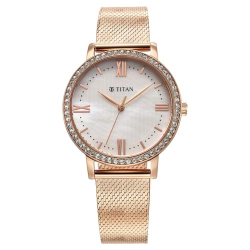 Titan Purple Style Up Quartz Analog White Dial Stainless Steel Strap Watch for Women-NS95236WM01 (B0CSZ6CN76) Amazon Price History, Amazon Price Tracker