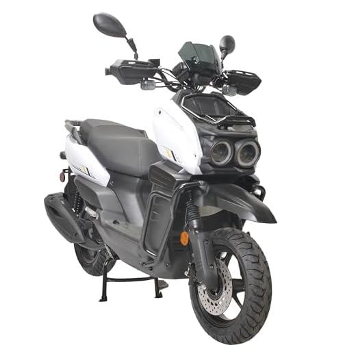 HHH motorcycle 150cc Scooter Tank 150 Scooter Moped Gas 150cc Motorcycle Fully Automatic Adult Street Bike Cvt transmission and 12 inch Aluminum Wheels ( White color )