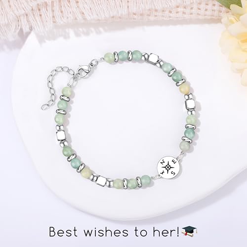 Image of Joycuff Graduation Gifts for Her Him Class of 2026 Graduation Bracelets Inspirational Graduation Compass Bracelet for Women College Graduation Gift for Him Her