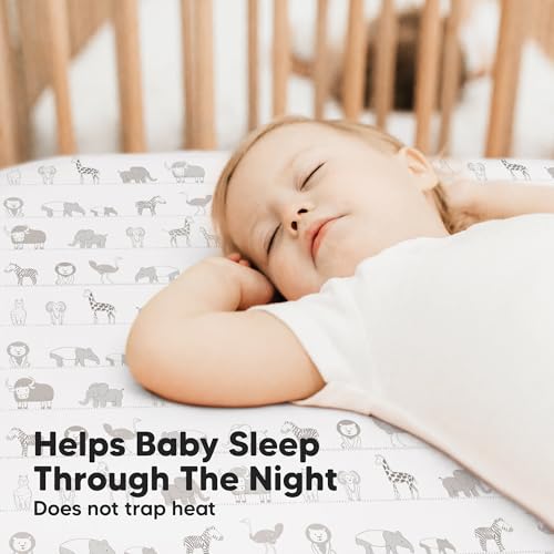 Image of KeaBabies 2-Pack Baby Crib Sheets for Boys, Girls, 52x28 Fitted (Savannah) | Viscose Derived from Bamboo, Toddler Bed Sheets Neutral, Fitted Crib Mattress Sheet for Standard Baby Bedding, Soft, Cozy