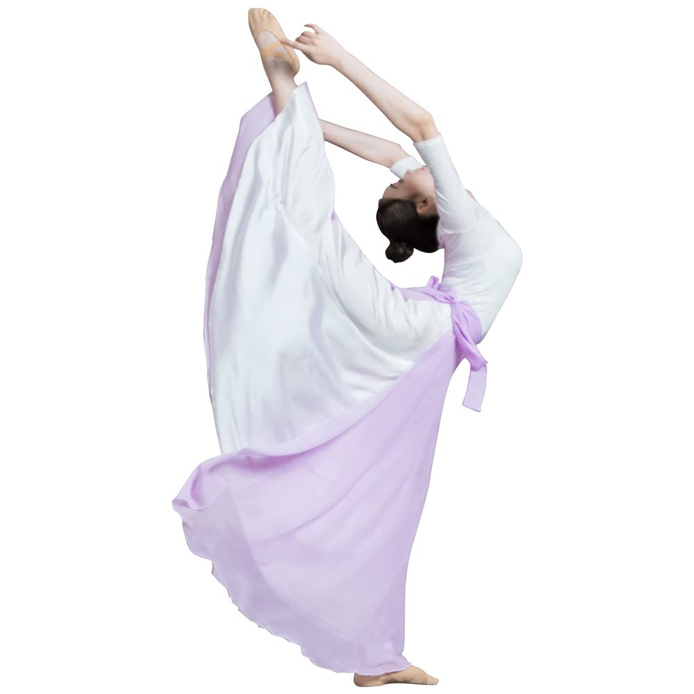 ROYAL SMEELA Lyrischer Tanzrock für Damen, langer Ballett-Wickelrock, fließender Maxirock für Ballerina, moderner zeitgenössischer Tanzrock