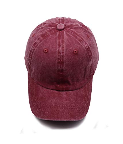 Kkmkshhg Toddler Baseball Hat Boys, Kids Baby Girls Distressed Washed Caps Wine Red #TOP3
