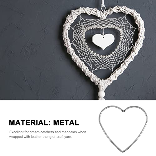 9 STK Herz Draht Kranz Rahmen, Metall Herz Traumfänger Kranz Floral Makramee Ring Creolen Traumfänger Machen Zubehör für DIY Blumen