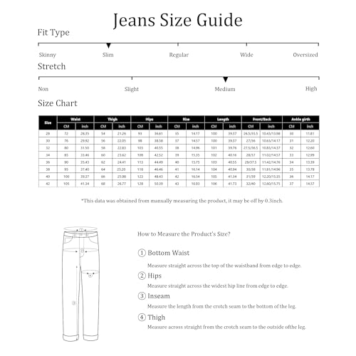 Cargo Jeans for Men Jogger Slim Fit Stretch Skinny Jean Straight Leg Comfort Flex Waist Pants Black 4X-Large2