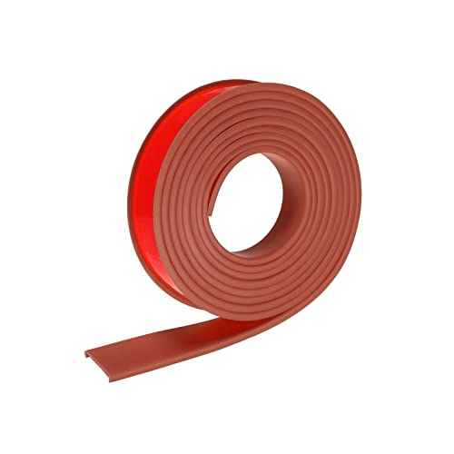 Image of uxcell U Shape Furniture Edge Banding, 3 Meters Self Adhesive Flexible Edging Trim, 5x25mm TPE Edge Guards for Cabinets Furniture Repair Restoration, Brown