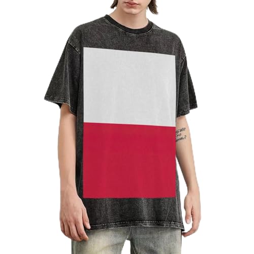 T-shirt surdimensionné homme Pologne vintage en coton à manches courtes