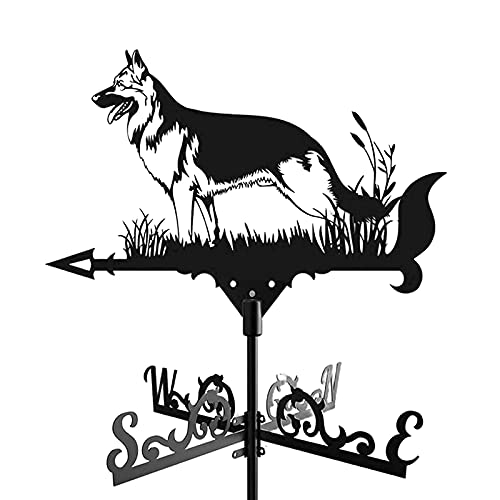 Girouette de toit chien en fer forgé artisanale pour décoration de maison