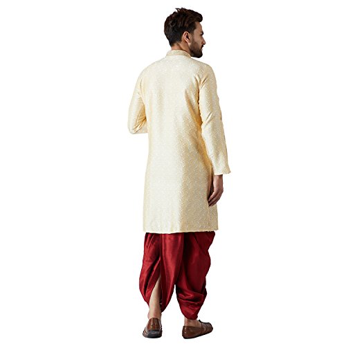 Image of SOJANYA Men's Silk Blend Solid (Since 1958, Kurta & Dhoti Set