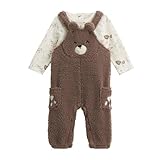 Sherpa et coton Petit Béguin - Ensemble salopette bébé en sherpa et t-shirt Câlins