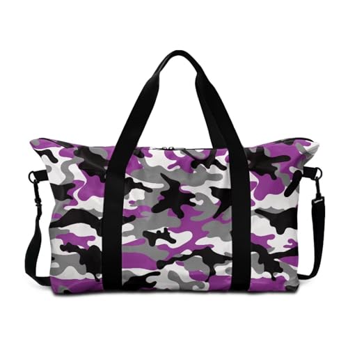 BIGCARJOB Camo Print Duffle Bag for Men Carry On Bags for Airplanes, Waterproof Duffel Bag Overnight Large Red Duffel Bags Packable Duffle Storage with Front Pocket