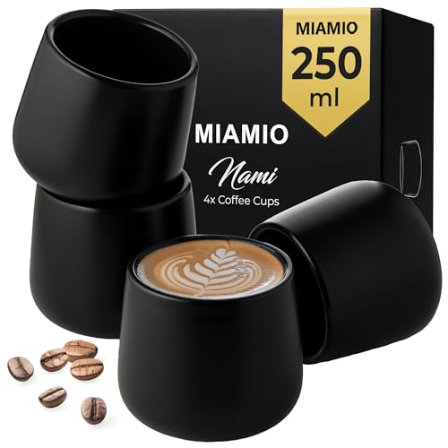 MIAMIO - Lot de 4 tasses en céramique (250 ml) / Tasses en céramique sans anse/Mugs à café,...