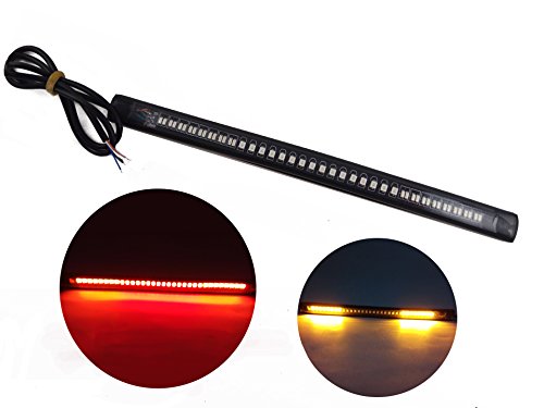 TASWK 48 Led Dyna Tail Lights Strip Stop Turn Signals Flexiblet DRL Waterproof Lights for Motorcycle Cars Vehicle (Red and Yellow)