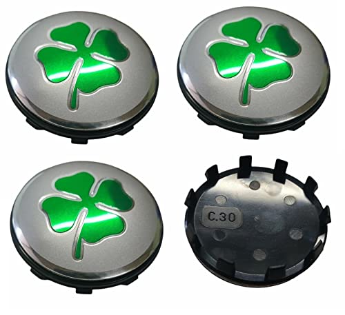 Diametro Esterno 60 mm Set 4 Tappi Coprimozzo Diametro 60 mm Compatibili Solo Cerchi in Lega Originali per ALFA ROMEO Brera Giulietta 159 ad Incastro Borchie Coppette Coppe + 4 Loghi Adesivi Quadrifoglio Verde