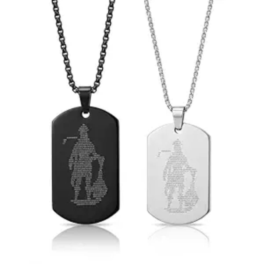 Men's Jewellery Square Bar Stainless Steel Silver Locket Pendant Necklace Chain For Men Boys and Men Unisex Pendant Accessories for Men & Boy | Birthday Gift (Silver+Black Hanuman Chalisa)-image-46