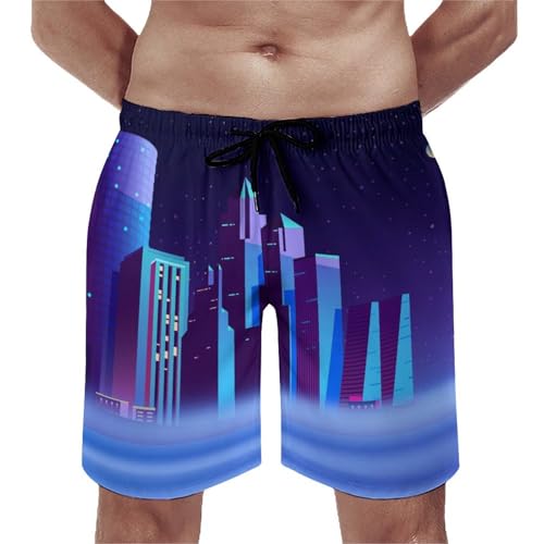 Shorts de bain homme Ville de Rêve à séchage rapide taille S