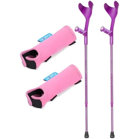 Antdvao Forearm Crutches Pair + Crutches Pads Elastic Crutches Padding for The Elbow, for Open Cuff Crutches, Shock Resistant Increases Walking Comfort Forearm Crutch P Cover