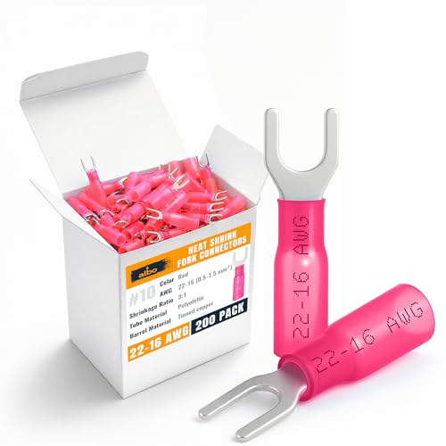 Cosses à fourche étanches cuivre étamé rouge 22-16 AWG pour éliminer les faux contacts de fil