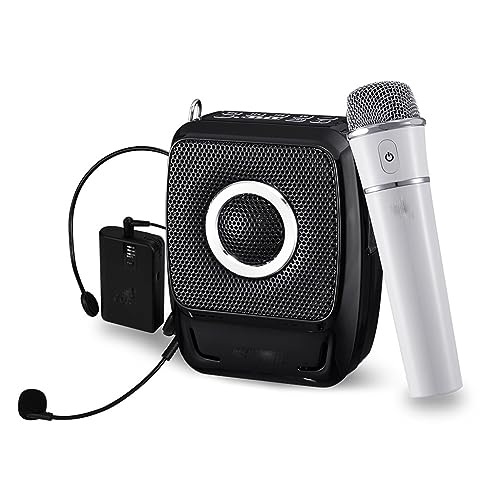NAHDU Amplificador de Voz portátil, minialtavoz de Audio Resistente al Agua, USB con micrófono inalámbrico UHF for Profesores