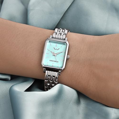 Image of LOUIS DEVIN Silver /Brown /Rose Gold Bracelet Metal Chain Analog Wrist Watch for Women (Blue /Green /Pink /Black /Silver /Brown /Rose Gold Dial) | LD-LS193-CH