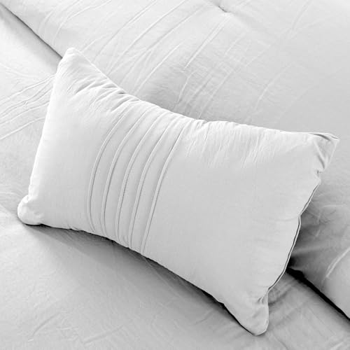 Image of Modern Threads - Comforter Set - Down Alternative Brushed Microfiber - Elegant All Season Bedspread Set - Includes Comforter, Shams, & Decorative Pillow - Luxurious Bedding - White, Queen