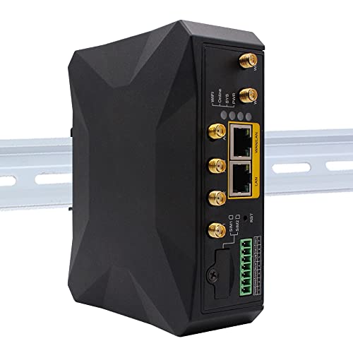 Yeacomm Industrial 5G Cellular Router With Dual Sim Card Slot,5G Wifi Modem Router With External Detachable Antennas,Gigabit Ethernet,Rs232/Rs485 M2M Iot Integration,Remote Management,Global Version #TOP7