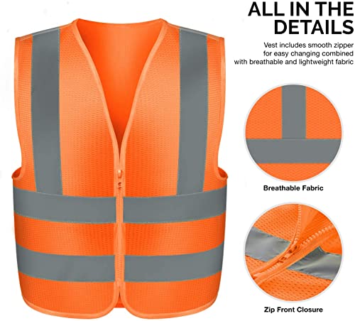 Neiko 53948A High-Visibility Safety Vest With Reflective Strips For Emergency, Construction, And Safety Use, Neon Orange, Xxx-Large #TOP2