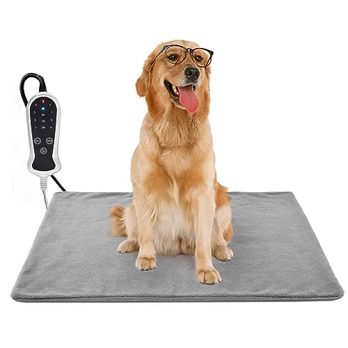 RC SLL Heated Dog Bed,Dog Heating Pad for Puppy Pet Heating Pad,Upgraded Adjustable Controller,Waterproof Heating Pad for Dogs with Chew Resistant Steel Cord(PVC Pad, 50×80cm)
